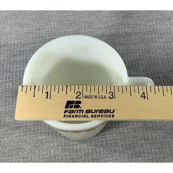 Vintage Pyrex Butterfly Gold Coffee Mugs Corning D-Handle Milk Glass Cups 4 pcs - Picture 7 of 8